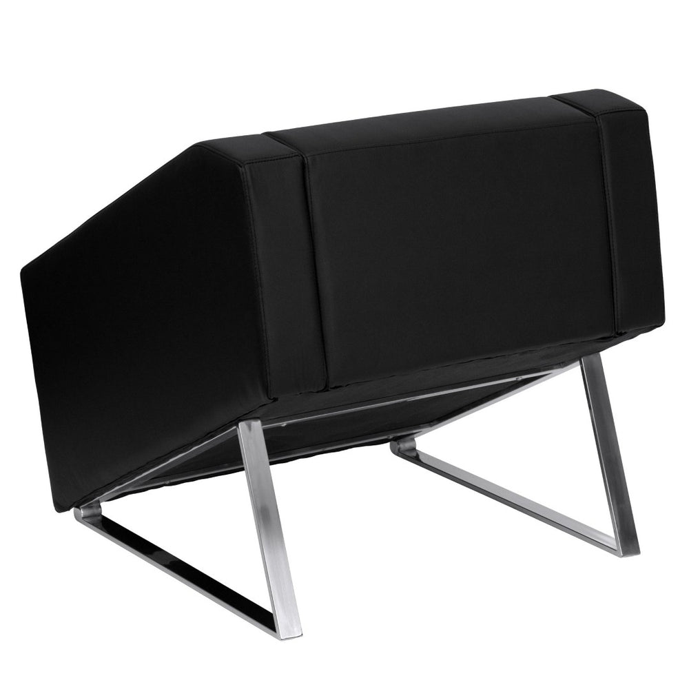 English Elm HERCULES Smart Series Black LeatherSoft Lounge Chair - Art Deco Design for Modern Hospitality Spaces ZB-SMART-BLACK-GG