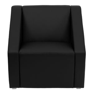 English Elm HERCULES Smart Series Black LeatherSoft Lounge Chair - Art Deco Design for Modern Hospitality Spaces ZB-SMART-BLACK-GG