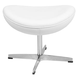 English Elm Rally White LeatherSoft Saddle Wing Ottoman - Stylish, Comfortable Footrest for Modern Living Spaces ZB-WING-WH-OTT-LEA-GG