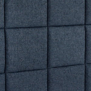 Legends Furniture Bridgevine Home Queen Size Navy Blue Denim Squares Upholstered Platform Bed Endurance Denim, Blue  Zbrd-7000qn