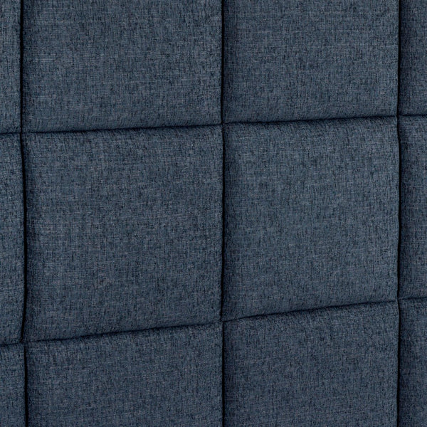 Legends Furniture Bridgevine Home Queen Size Navy Blue Denim Squares Upholstered Platform Bed Endurance Denim, Blue  Zbrd-7000qn