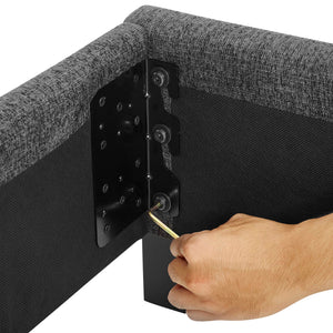 Legends Furniture Bridgevine Home King Size Charcoal Grey Upholstered Platform Bed Endurance Granite, Grey  Zbrd-7001kg