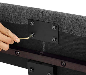 Legends Furniture Bridgevine Home King Size Charcoal Grey Upholstered Platform Bed Endurance Granite, Grey  Zbrd-7001kg