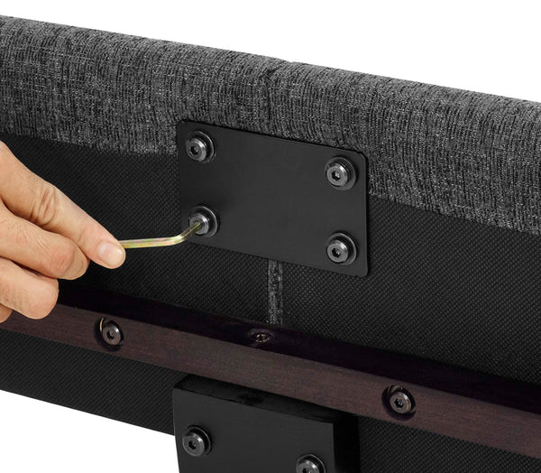 Legends Furniture Bridgevine Home King Size Charcoal Grey Upholstered Platform Bed Endurance Granite, Grey  Zbrd-7001kg