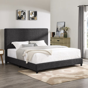 Legends Furniture Bridgevine Home King Size Charcoal Grey Upholstered Platform Bed Endurance Granite, Grey  Zbrd-7001kg