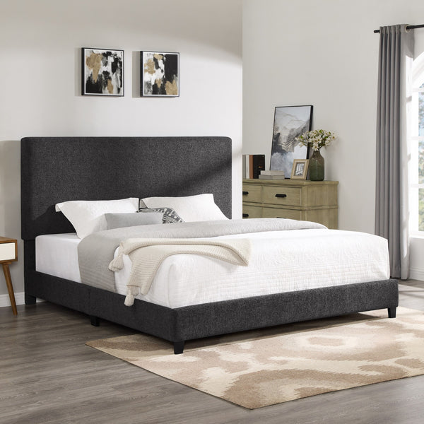 Legends Furniture Bridgevine Home King Size Charcoal Grey Upholstered Platform Bed Endurance Granite, Grey  Zbrd-7001kg
