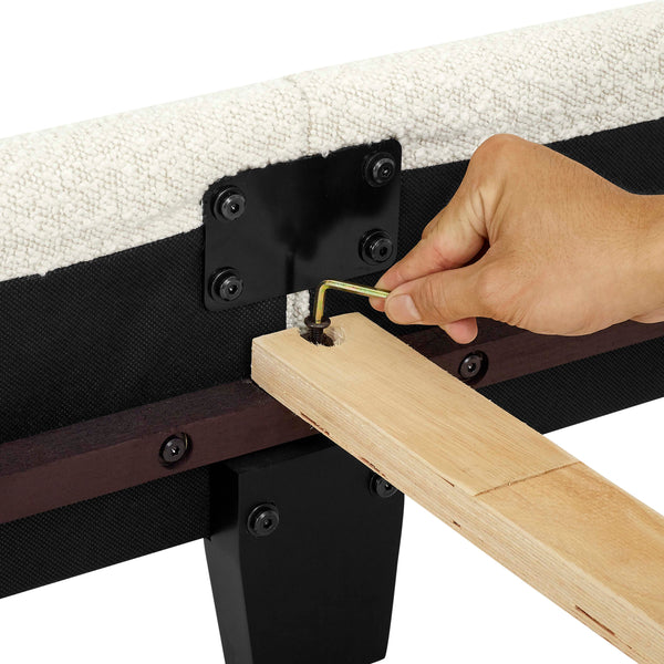 Legends Furniture Bridgevine Home King Size Beige Tufted Upholstered Platform Bed Dynasty, Beige  Zbrd-7002kg