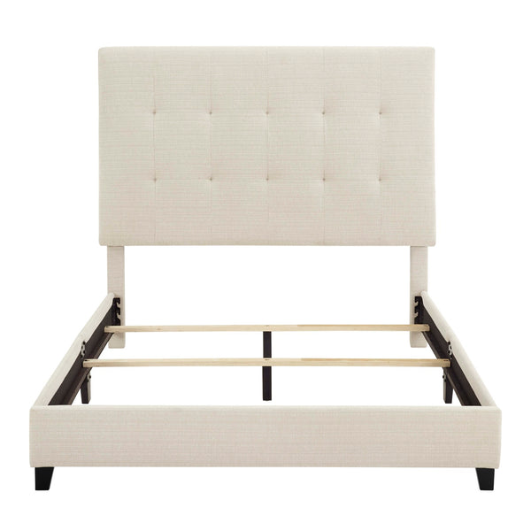 Legends Furniture Bridgevine Home Queen Size Beige Tufted Upholstered Platform Bed Dynasty, Beige  Zbrd-7002qn