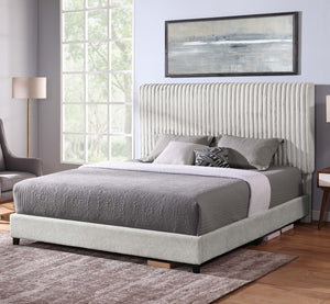 Legends Furniture Bridgevine Home King Size Minky Stone Upholstered Platform Bed Mondo Grey, Grey  Zbrd-7003kg