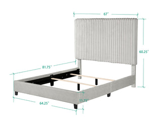 Legends Furniture Bridgevine Home Queen Size Minky Stone Upholstered Platform Bed Mondo Grey, Grey  Zbrd-7003qn