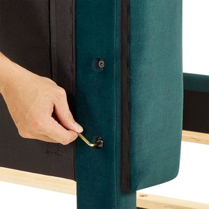 Legends Furniture Bridgevine Home Queen Size Green Velvet Tufted Upholstered Platform Bed Green Velvet, Green  Zbrd-7004qn