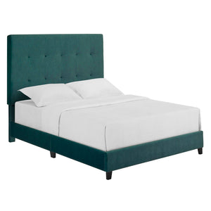 Legends Furniture Bridgevine Home Queen Size Green Velvet Tufted Upholstered Platform Bed Green Velvet, Green  Zbrd-7004qn