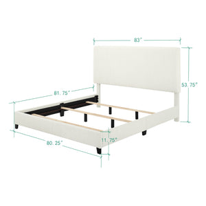 Legends Furniture Bridgevine Home King Size White Boucle Upholstered Platform Bed Boucle, White  Zbrd-7006kg