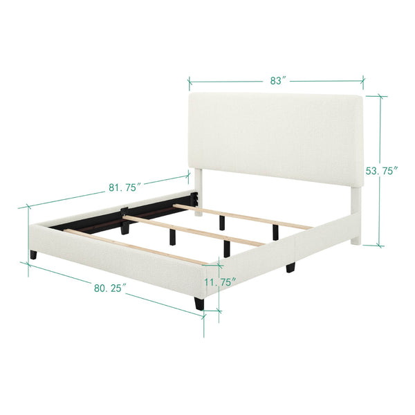 Legends Furniture Bridgevine Home King Size White Boucle Upholstered Platform Bed Boucle, White  Zbrd-7006kg