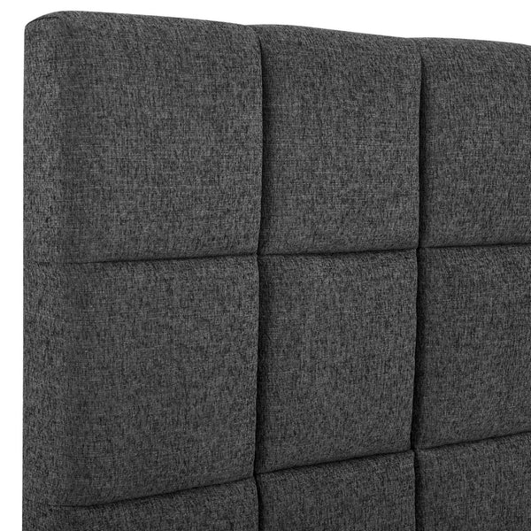 Legends Furniture Bridgevine Home King Size Grey Squares Upholstered Platform Bed Endurance Granite, Grey  Zbrd-7007kg