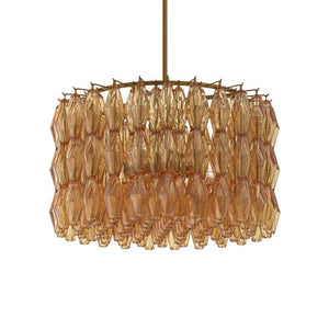 Amber Chandelier Distressed Gold ZD3492-8FT-AP Zentique