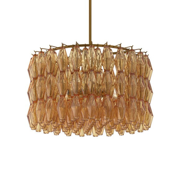 Amber Chandelier Distressed Gold ZD3492-8FT-AP Zentique
