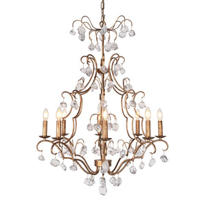 Crystal Pendant Chandelier Large Gold Leaf ZD5058-8JG Zentique