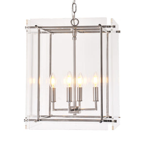 Zentique Acrylic Box On Chrome Pendant Light - Modern Elegance With Exquisite Craftsmanship For Stylish Spaces Chrome,Clear Iron,Acrylic Zd5071-4n