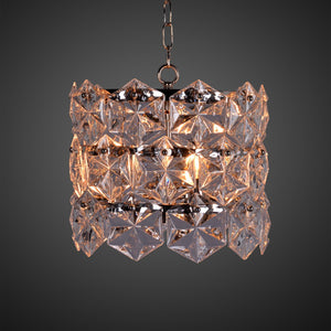Zentique Crystal Pendant Chandelier - Exquisite Modern Lighting Fixture To Elevate Your Home's Elegance Chrome,Clear Iron,Glass Zd6408-3n