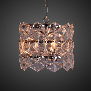 Zentique Crystal Pendant Chandelier with Iron Frame and Glass Crystals for Elegant Ambient Lighting in Homes W12.5 x H14.25 x D12.5 ZD6408-3N