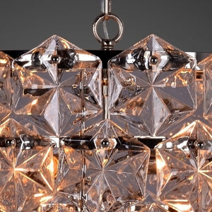 Zentique Crystal Pendant Chandelier with Iron Frame and Glass Crystals for Elegant Ambient Lighting in Homes W19.5 x H16.5 x D19.5 ZD6408-6N