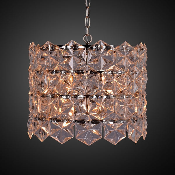 Zentique Crystal Pendant Chandelier - Exquisite Modern Lighting Fixture To Elevate Your Home's Elegance Chrome,Clear Iron,Glass Zd6408-6n