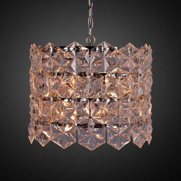 Zentique Crystal Pendant Chandelier with Iron Frame and Glass Crystals for Elegant Ambient Lighting in Homes W19.5 x H16.5 x D19.5 ZD6408-6N