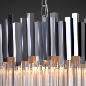 4-Tier Crystal Chandelier Matte Silver, Clear Glass ZD6499-4PN Zentique