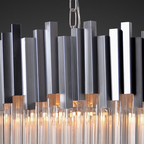 4-Tier Crystal Chandelier Matte Silver, Clear Glass ZD6499-4PN Zentique