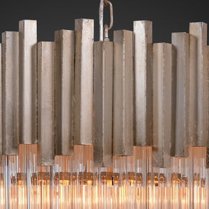 5-Tier Crystal Chandelier Distressed Gold, Clear Glass ZD6499-6OS Zentique