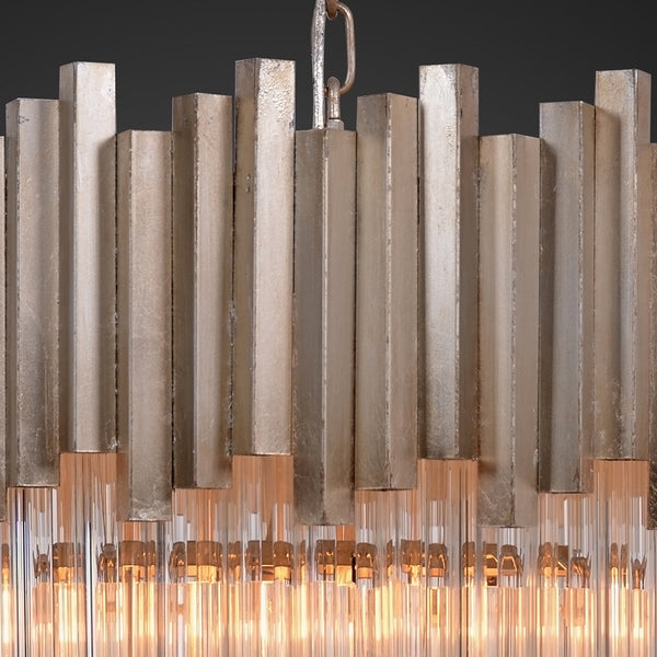 5-Tier Crystal Chandelier Distressed Gold, Clear Glass ZD6499-6OS Zentique