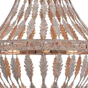 Zentique Rustic Empire Chandelier with Hand-Finished Ironwork, Warm Ambient Light for Farmhouse & Industrial Spaces W18.5 x H29.5 x D18.5 ZD6516-4GCG