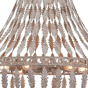 Zentique Rustic Empire Chandelier with Hand-Finished Ironwork, Warm Ambient Light for Farmhouse & Industrial Spaces W28.5 x H41.5 x D28.5 ZD6516-6GCG