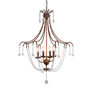Zentique Empire Chandelier — Hand-Finished Iron & Cut Glass, Classic Empire Silhouette for High-Ceiling Rooms ZD6552-4OSG