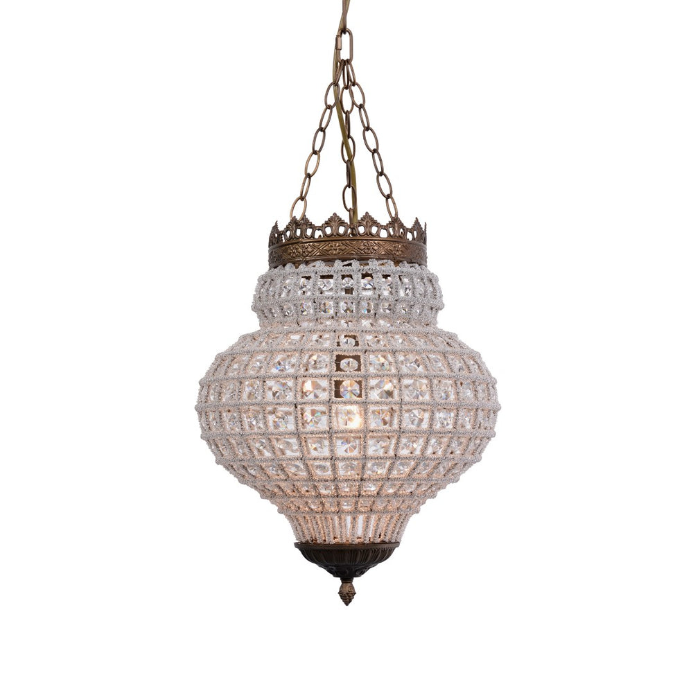 Crown Pendant Chandelier Gold, Clear Crystal ZD6577-S1ARS Zentique