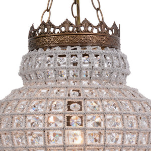 Zentique Crown Pendant Chandelier with Iron Frame and Faceted Crystals, 13.5"x17.5" Elegant Ambient Lighting (97 chars) ZD6577-S1ARS