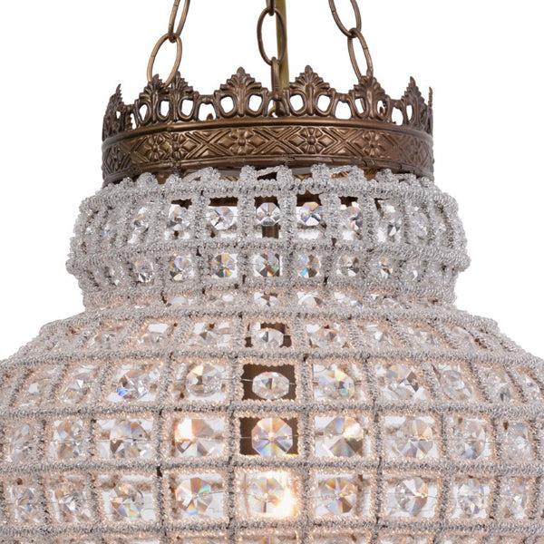 Zentique Crown Pendant Chandelier with Iron Frame and Faceted Crystals, 13.5"x17.5" Elegant Ambient Lighting (97 chars) ZD6577-S1ARS