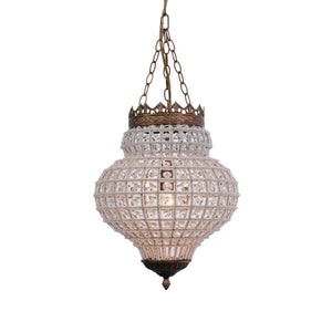 Zentique Crown Pendant Chandelier with Iron Frame and Faceted Crystals, 13.5"x17.5" Elegant Ambient Lighting (97 chars) ZD6577-S1ARS