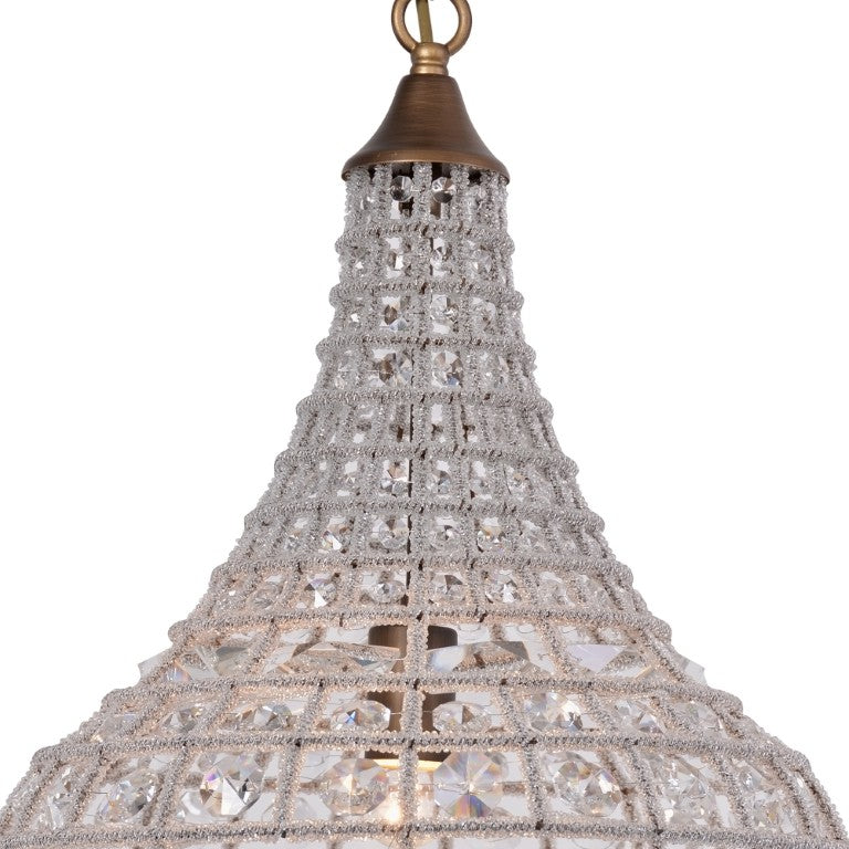 Zentique Teardrop Crystal Pendant Chandelier — Elegant Iron Frame, Multi-Faceted Crystals, Warm Ambient Glow ZD7348-S1ARS