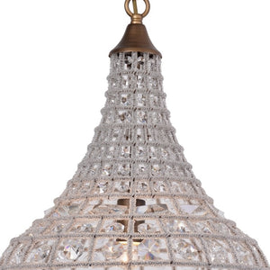Zentique Teardrop Crystal Pendant Chandelier — Elegant Iron Frame, Multi-Faceted Crystals, Warm Ambient Glow ZD7348-S1ARS