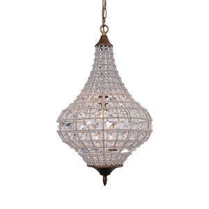 Zentique Teardrop Crystal Pendant Chandelier — Elegant Iron Frame, Multi-Faceted Crystals, Warm Ambient Glow ZD7348-S1ARS