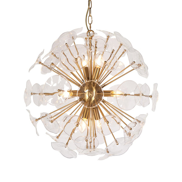 Petal Burst Pendant Light Gold, Clear Glass ZD7629-8BR Zentique
