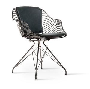 Soho Concept Zebra Swivel Armchair: Stylish Dining Chair With Durable Steel Frame & Removable Seat Pad, 5-year Guarantee Special Order Swivel. Solid Metal Top Part Connected To Four Tubular Legs Soho-concept-dining-chair-06396