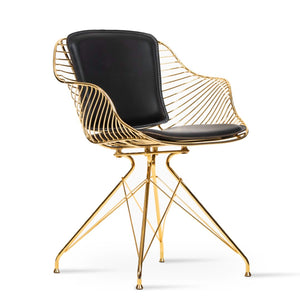 Soho Concept Zebra Swivel Armchair: Stylish Dining Chair With Durable Steel Frame & Removable Seat Pad, 5-year Guarantee Special Order Swivel. Solid Metal Top Part Connected To Four Tubular Legs Soho-concept-dining-chair-06396