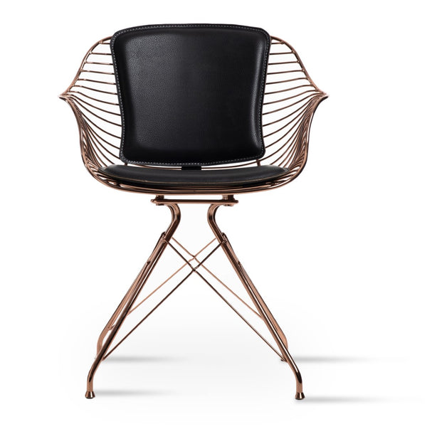 Soho Concept Zebra Swivel Armchair: Stylish Dining Chair With Durable Steel Frame & Removable Seat Pad, 5-year Guarantee Special Order Swivel. Solid Metal Top Part Connected To Four Tubular Legs Soho-concept-dining-chair-06396