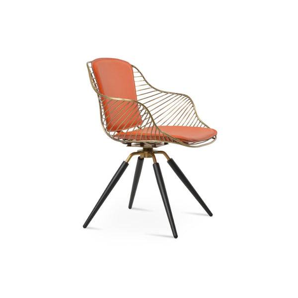 Soho Concept Zebra Carrot Armchair: Stylish Swivel Dining Chair With Removable Pad & Durable Metal Frame Options Black,Brass,Orange Swivel. Solid Metal Top Part Connected To Four Tubular Legs Soho-concept-dining-chair-06274