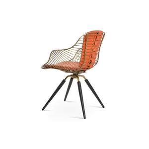 Soho Concept Zebra Carrot Armchair: Stylish Swivel Dining Chair With Removable Pad & Durable Metal Frame Options Black,Brass,Orange Swivel. Solid Metal Top Part Connected To Four Tubular Legs Soho-concept-dining-chair-06274