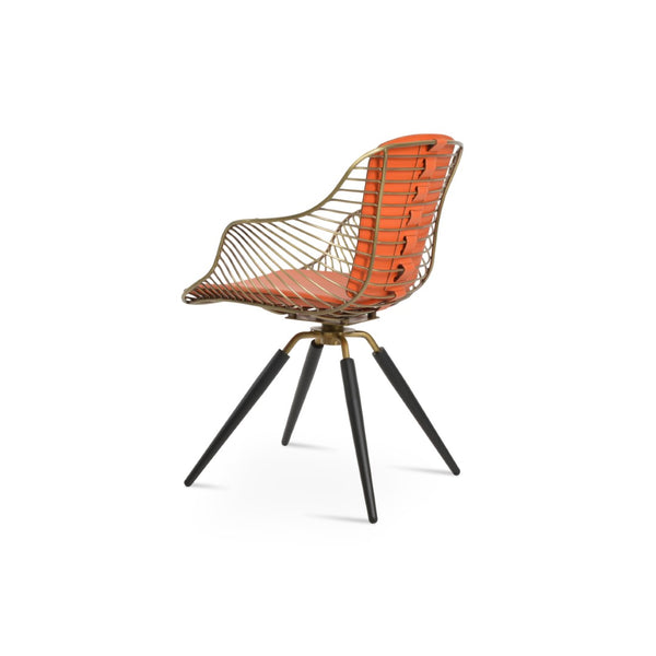 Soho Concept Zebra Carrot Armchair: Stylish Swivel Dining Chair With Removable Pad & Durable Metal Frame Options Black,Brass,Orange Swivel. Solid Metal Top Part Connected To Four Tubular Legs Soho-concept-dining-chair-06274