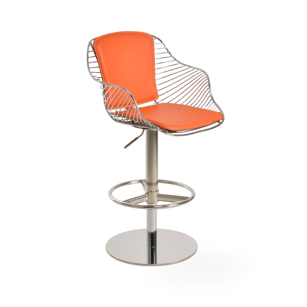 Soho Concept Zebra Piston Barstools & Counterstools - Stylish Adjustable Seating With Removable Seat Pads & 5-year Warranty Chrome,Orange  Soho-concept-dining-chair-07255
